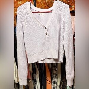 Aeropostale Lavender Button-Up Sweater